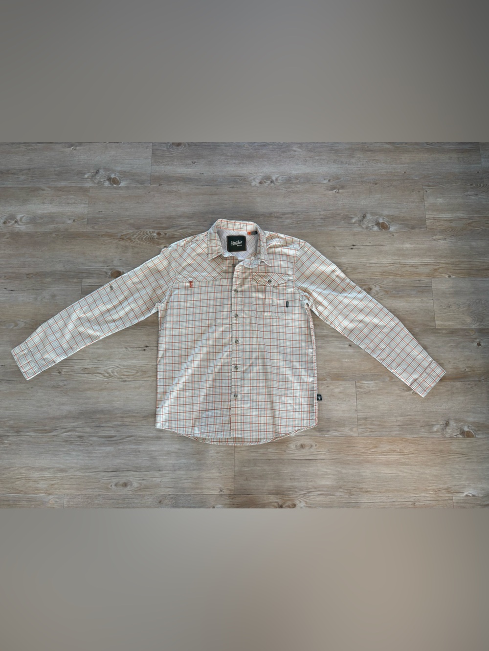 Howler Brothers Cream & Orange Plaid Button-Down Shirt
